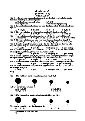 Đề kiểm tra số 1 (chương I & II)
